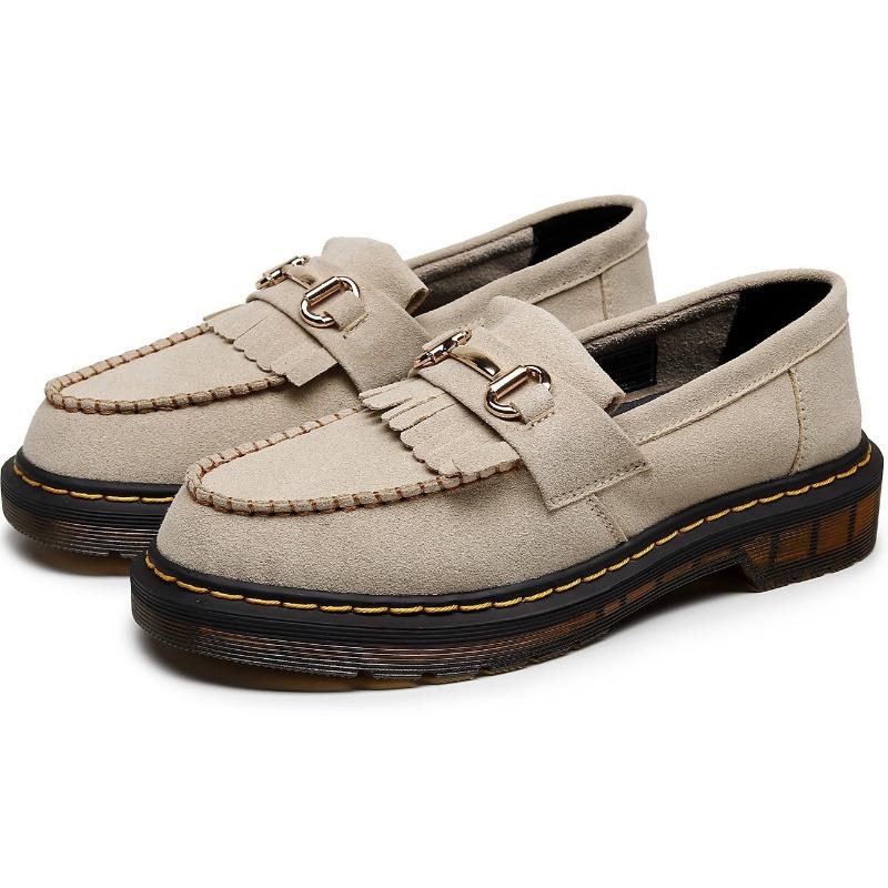 Velvet Tassel Women's Leather Low-top Small Leather Shoes Fashion Student Round Head Casual Shoes