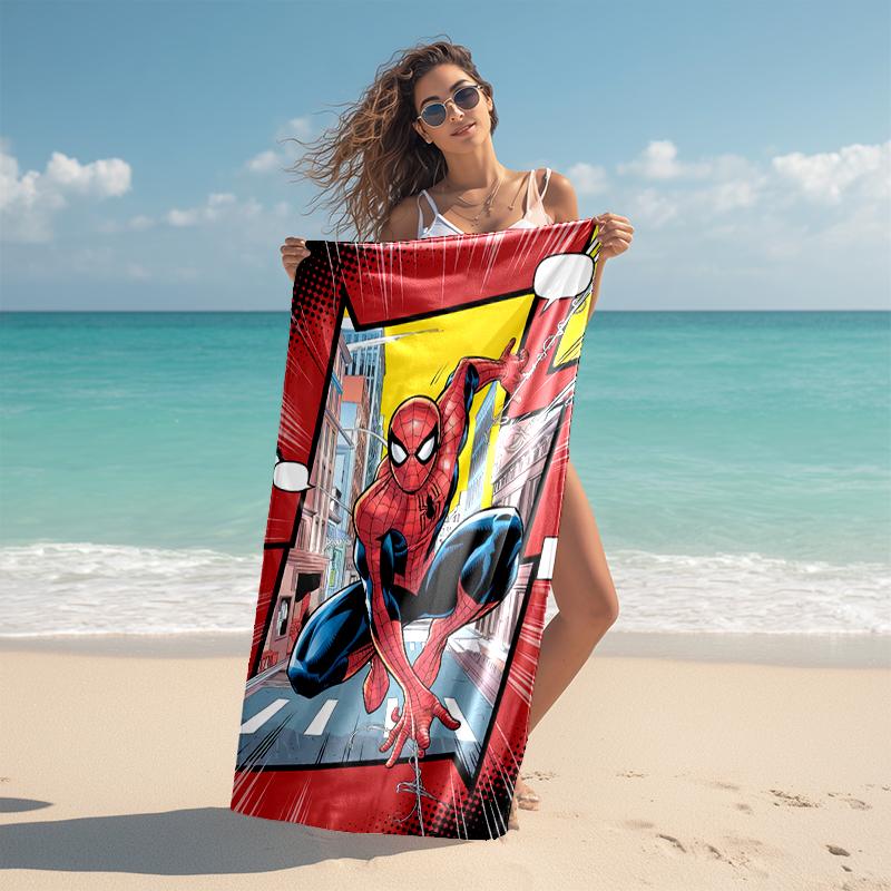 Spider-Man Beach Towel Outdoor Camping Beach Towel for Vacation Swim Outdoor Pool Absorbent Bath Towel