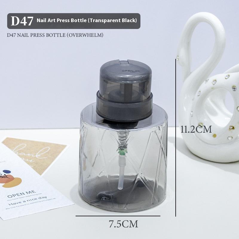 

Многоразовый запираемый пустой дозатор с помпой, контейнер для жидкости для снятия макияжа, средства для очистки ногтей для маникюра, бутылка с помпой для личного использования чёрный