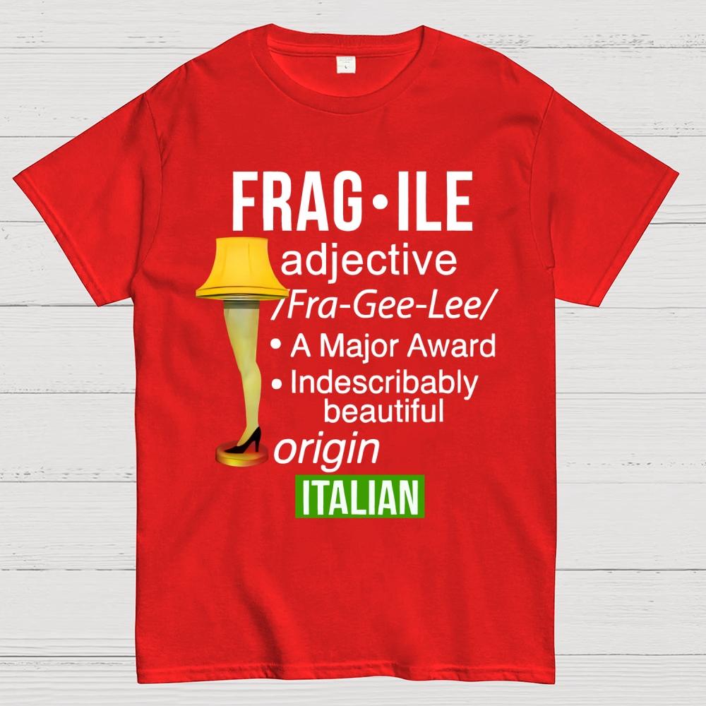 Funny Christmas Fragile Major Award Leg Lamp Cotton Summer Casual Cool Loose T-Shirt