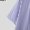INCERUN Oversized Summer Men V Neck Half Sleeve Splits Casual Long T-shirts Tee Tops