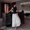 European and American spring new retro Hepburn style sleeveless polka dot long dress elegant dress