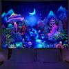 Arazzo Artistico Luce Nera Sfondo UV Gufo Fungo Psichedelico Appeso a Parete Hippie Tutto Arredo Camera da Letto Dormitorio Stanza Privata