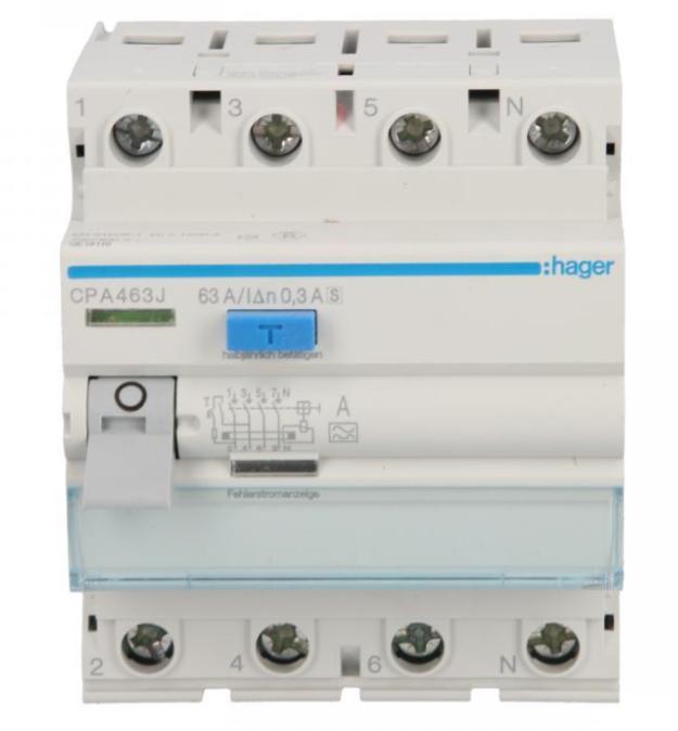 Differential Circuit Breaker 4P 63A 0.3A Type A - Cpa463J