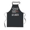 Kitchen Apron - PLANETEE - Dachshund "Work Hard for My Dog" - Black - 90x60 Cm - Thick Cotton, Printed In France