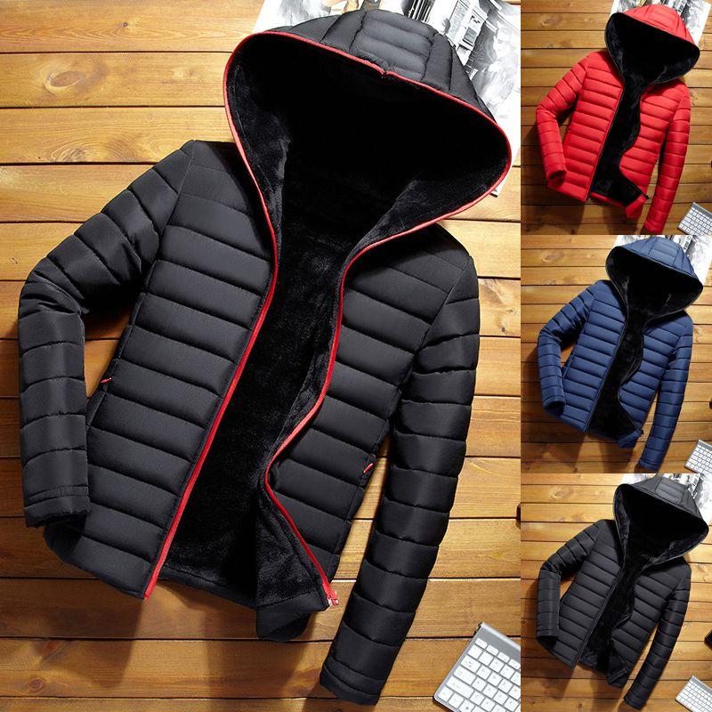 Stylish Men's Hooded Padded Coat Jacket For Winter With Warm Bubble Design