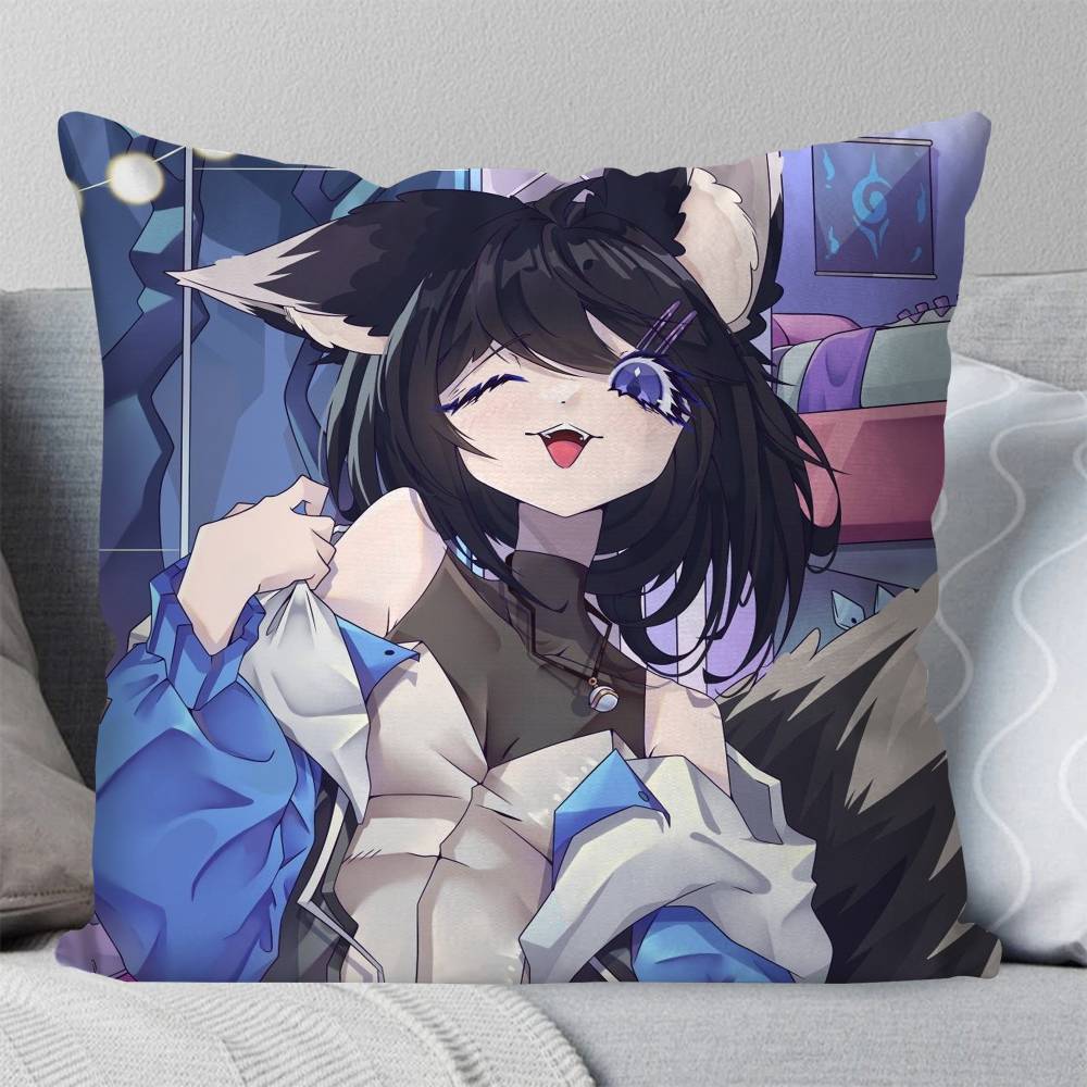 Eeiris Zzuro Vtuber Anime Pillow Case Fashion Square Pillowcase Bedroom Sofa Room Ins Decoration Leisure