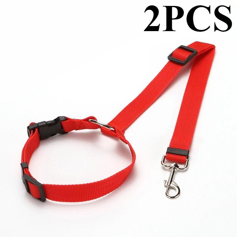 Jednolity kolor dwa w jednym pas bezpieczeństwa w samochodzie dla zwierząt smycz nylonowa tylne siedzenie pas bezpieczeństwa regulowana szelki dla psów obroża akcesoria dla zwierząt