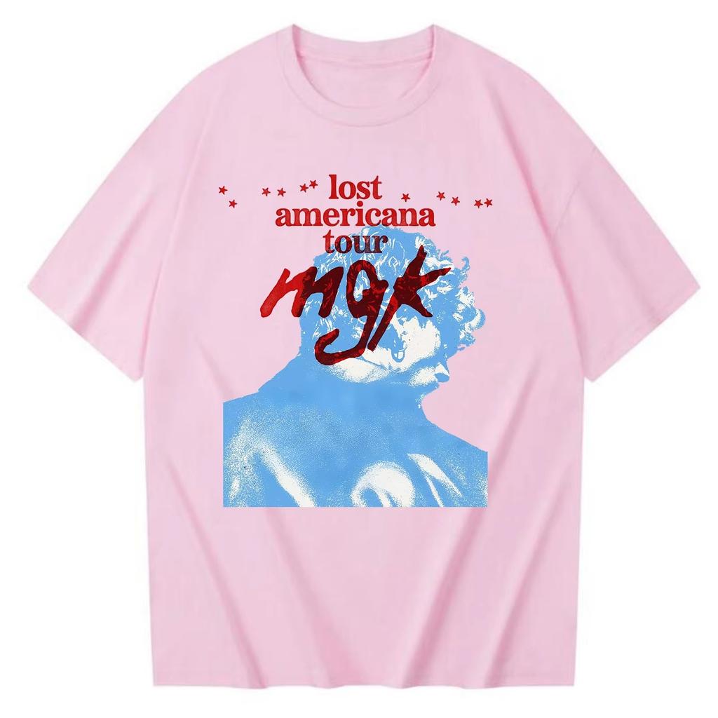 Mgk Lost Americana Tour 2026 Spring summer new Fashion Tshirt O Neck Harajuku y2k Short Sleeve top Casual Shirt for Fans Gift