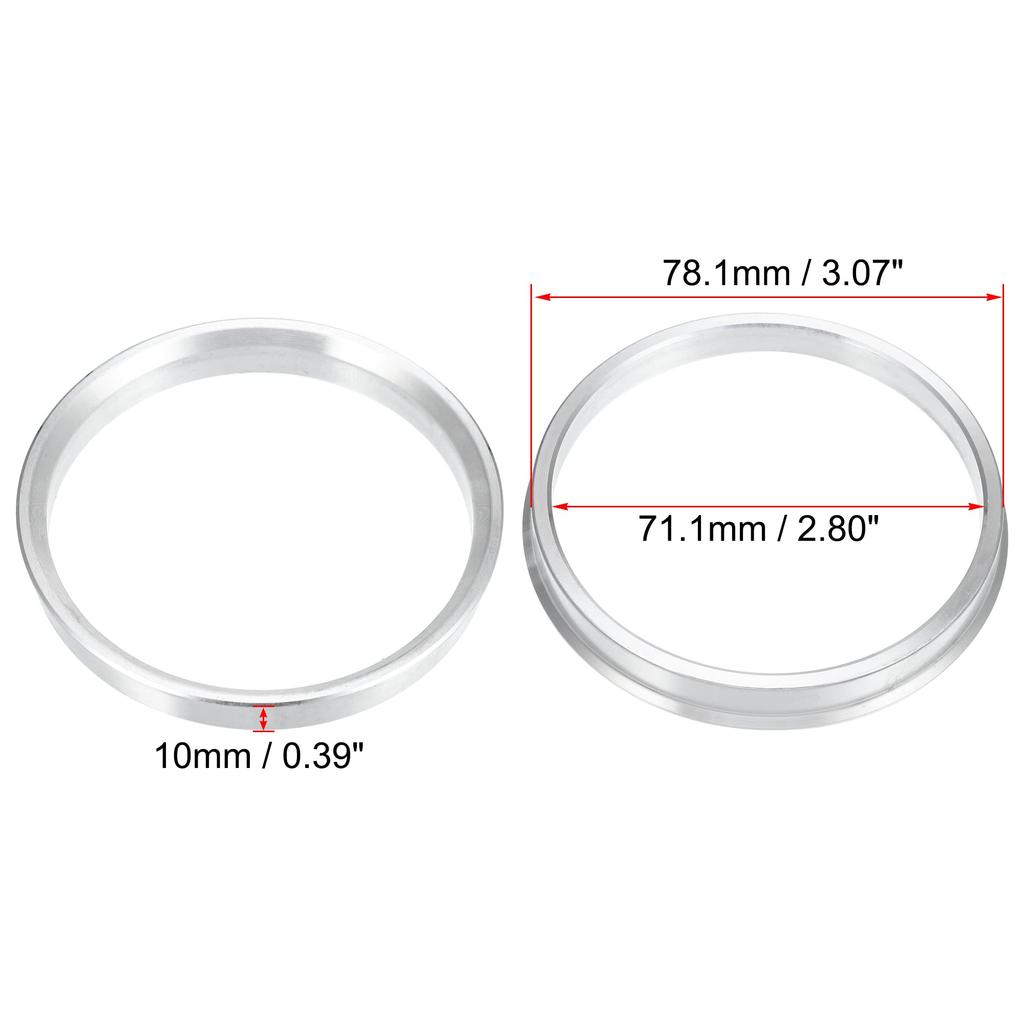 uxcell Hub Ring HUB CENTRIC RI NG Aluminum Silver Tone