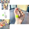 Charming Metal Tennis Racket Keychain With Colorful Ball Key Accessory