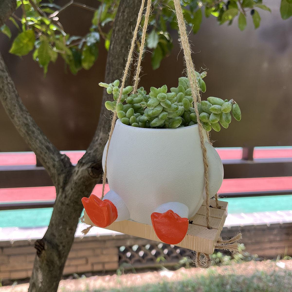 Милый животный смоляной качающийся цветочный горшок садовое украшение атмосфера планировка садовые ремонтные аксессуары