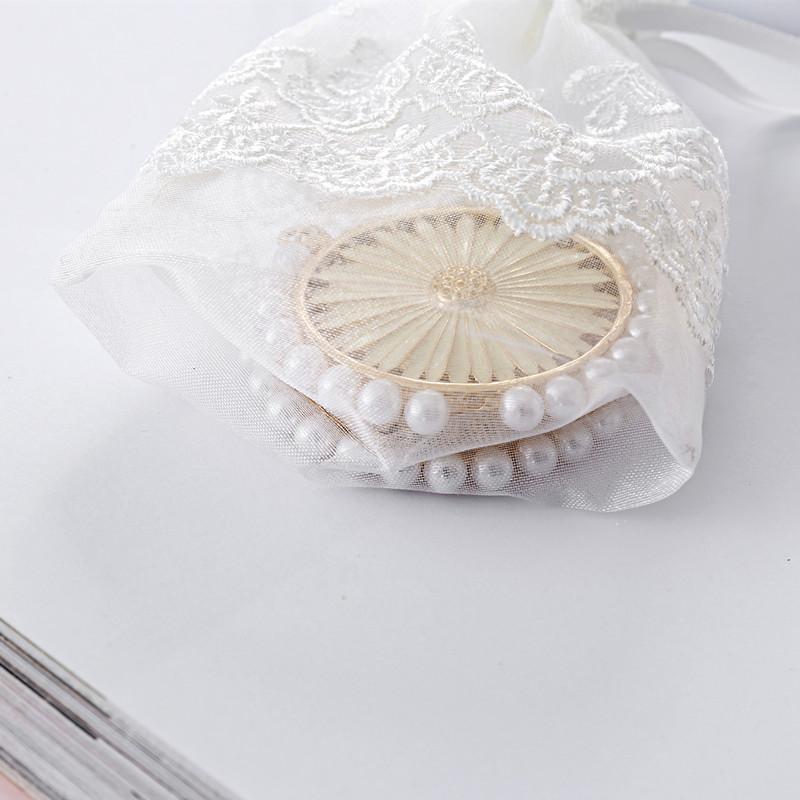 10x14cm White Flower Lace Organza Drawstring Bags 10pcs Jewelry Storage Bag Birthday Party Women Love Gift Packaging Bags