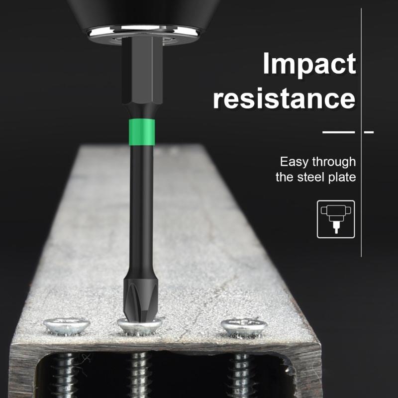 5Pcs Magnetic Batch Head Impact Strong Crossing PH2 High Hardness Screwdriver Bits 25/50/65/70/90/150mm Waterproof Bits