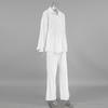 Womens Cotton Linen Blend 2-Piece Set Street Style Loose Casual Long Sleeve Shirt Pants