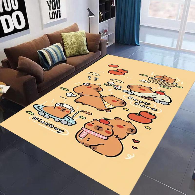Tappeto Carino con Stampa Capibara Antiscivolo Multiuso Tappeti per Soggiorno Tappetino per Ingresso Corridoio di Casa Decorazione per la Casa