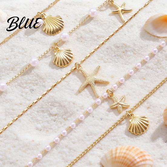 Layered Necklace Double Layer Shell Pendant Lightweight Hypoallergenic Women Faux