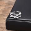 Geometric Twist Weave Ring for Men Boys,Stacked Open Finger Rings,Adjustable Hiphop Minimalist Statement Jewelry Gift for Him
