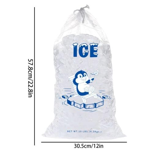 Yorajuy Small Ice Bags - 10 Portable Drawstring Ice Bags | Empty Ice Bags, Freezer Ice Storage Bags, Leakproof Ice Maker Bags for Freezer Ice Storage