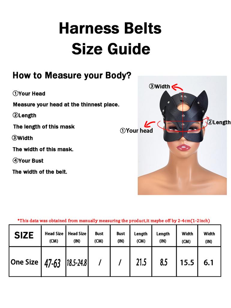 Women'S Sexy Leather Chest Decoration Tight Strap Fashion Versatile Harajuku Style Cat Face Mask Flirting Clothing Accessories
