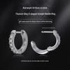 European F136 Titanium D-Shape Zircon Inlaid Earrings for Ear Piercing