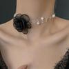 New Arrivals Open Run Women Pearl Strap Layered Rose Necklace