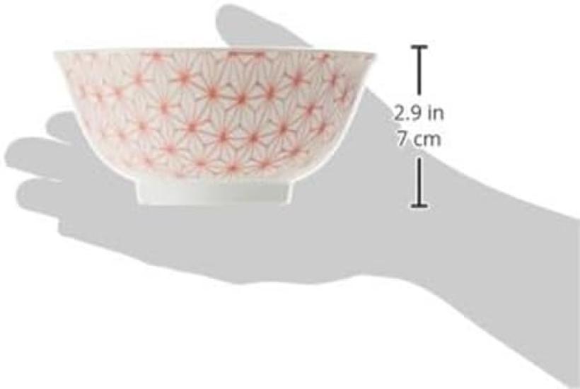 Rice Set of 15cm Diameter x 7cm Asanoha Rice Mino Ware Made in Japan Ale-net Bowls, 5, Height, Pattern, 4.8cm, Multi-Purpose Bowls, Porcelain,