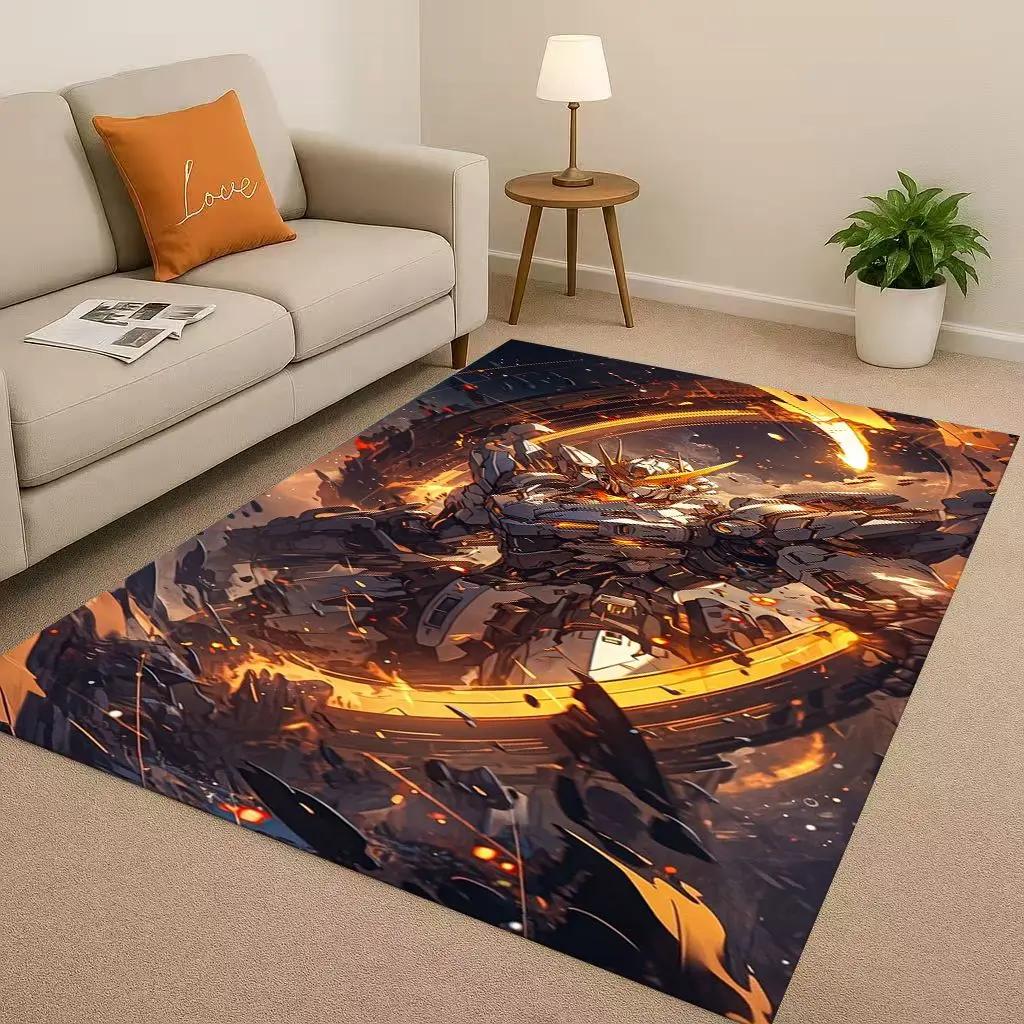 Gundam Cartoon Robot Christmas Gift Christmas Living Room Non-Slip Area Rug Carpet for Bedroom Sofa,Home Doormat Kids