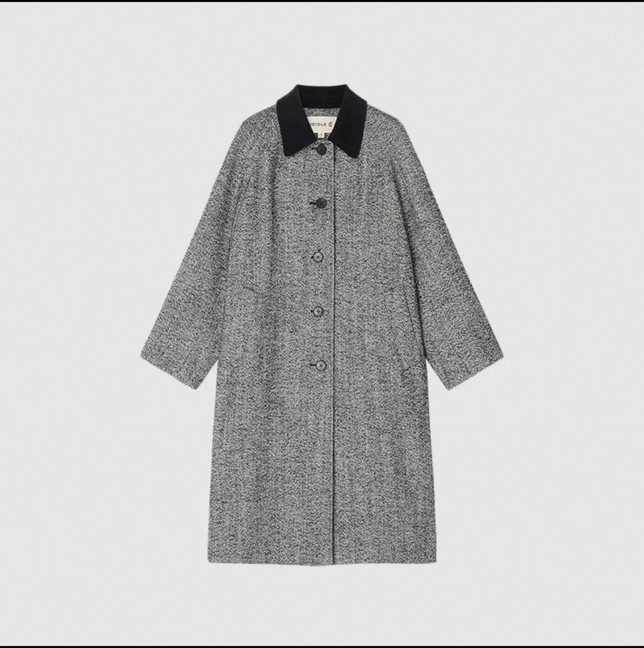 

IC Xiaohe 2025 Autumn Women s Wool Blend Tweed Long Coat 6