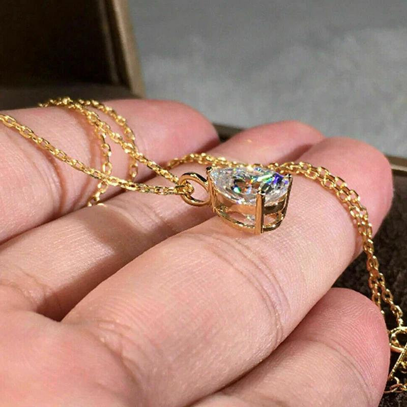 CAOSHI Minimalism Water Drop Shape Pendant Necklace for Women Elegant Gold Color Accessories for Engagement Ceremony Party Hot