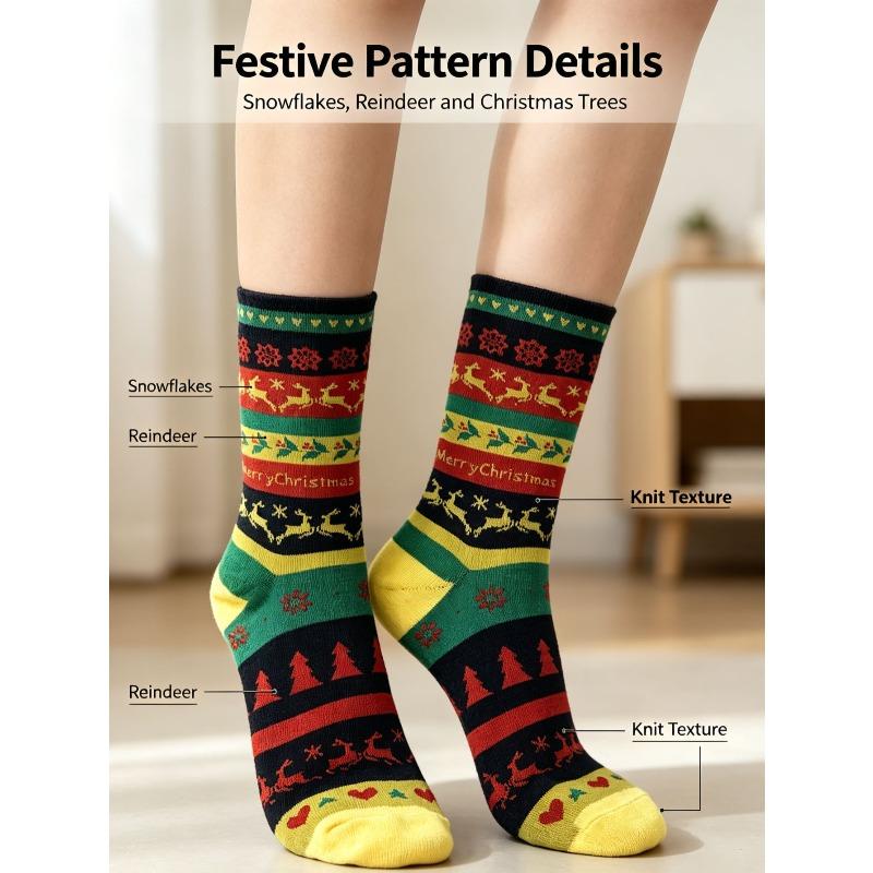 Christmas Socks Ethnic Style Cartoon Elk Red Gift Socks Men and Women Same Style