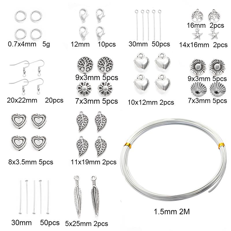 1 ensemble/boîte perles en pierre naturelle pour collier à faire soi-même, accessoires de Bracelet, fabrication de bijoux