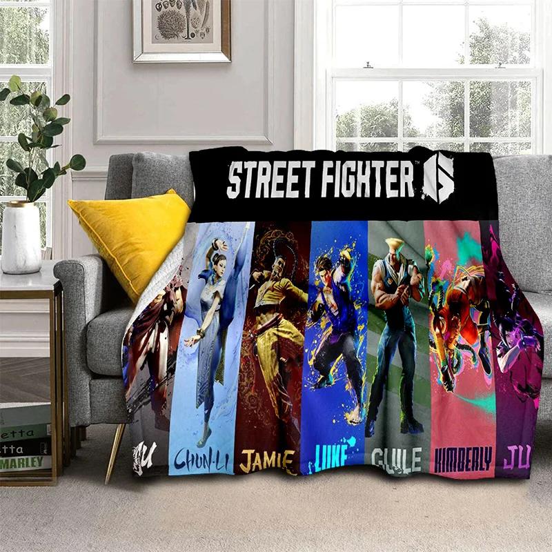 Street Fighter Retro Game SF Gamer Deken, Zachte Plaid voor Huis Slaapkamer Bed Bank Picknick Reizen Kantoor Dekentje Kinderen