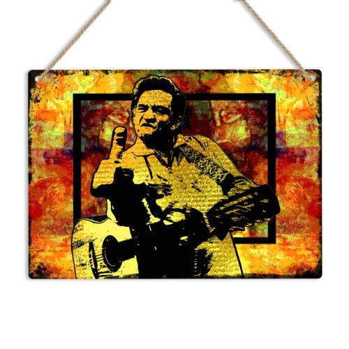 

JOHNNY CASH Middle Finger Vintage Retro Metal Tin Sign Plaque Art Print Man CaveAluminum 30x40cm(11.8x15.7inch)