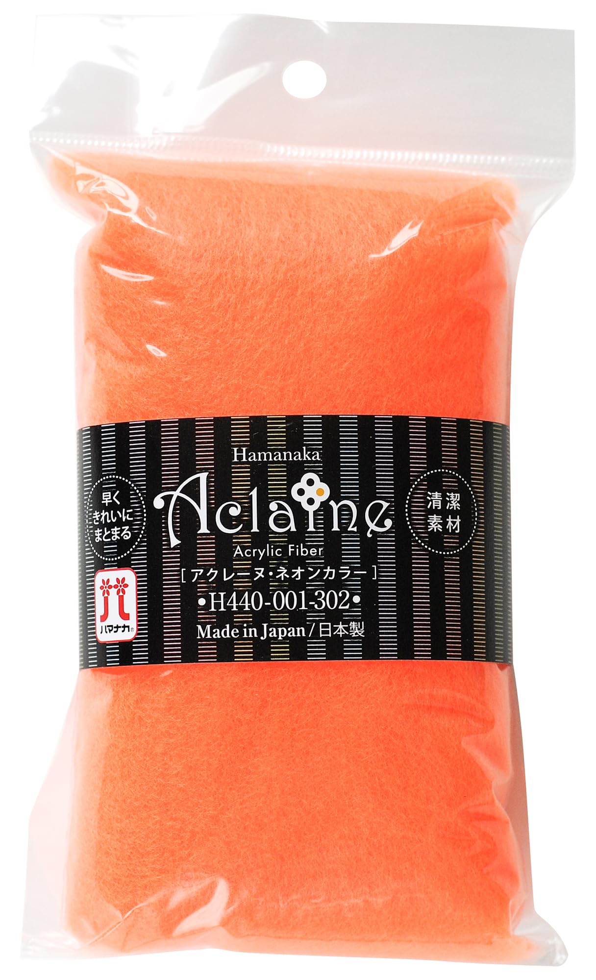 

Hamanaka Aclaine Wool, Neon Color, Approx. 15g, Neon Orange, H440-001-302