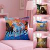 Oil Painting Horse Cushion Cover Plush Fabric Soft Double-Sided Printed Sofa Warm Winter Home Gift Pillow Cover