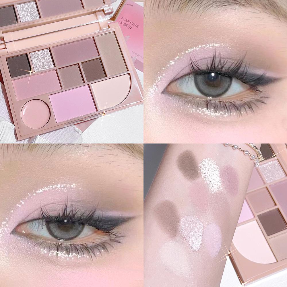 

От девяти до пяти макияжа жемчужный матовый большой земляной цвет Десять цветов палитры теней для женщин 10g