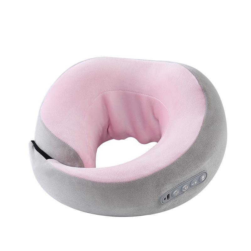 

Multifunctional Neck Massager: U-Shaped Pillow with Heat, Vibration, and Memory Foam for Car and Travel. 3 levels of adjustment + hot compress kneading рожевий