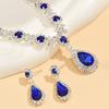 Water Drop Bridal Jewelry Set With Rhinestone Earrings And Necklace For Elegant Wedding Accessories