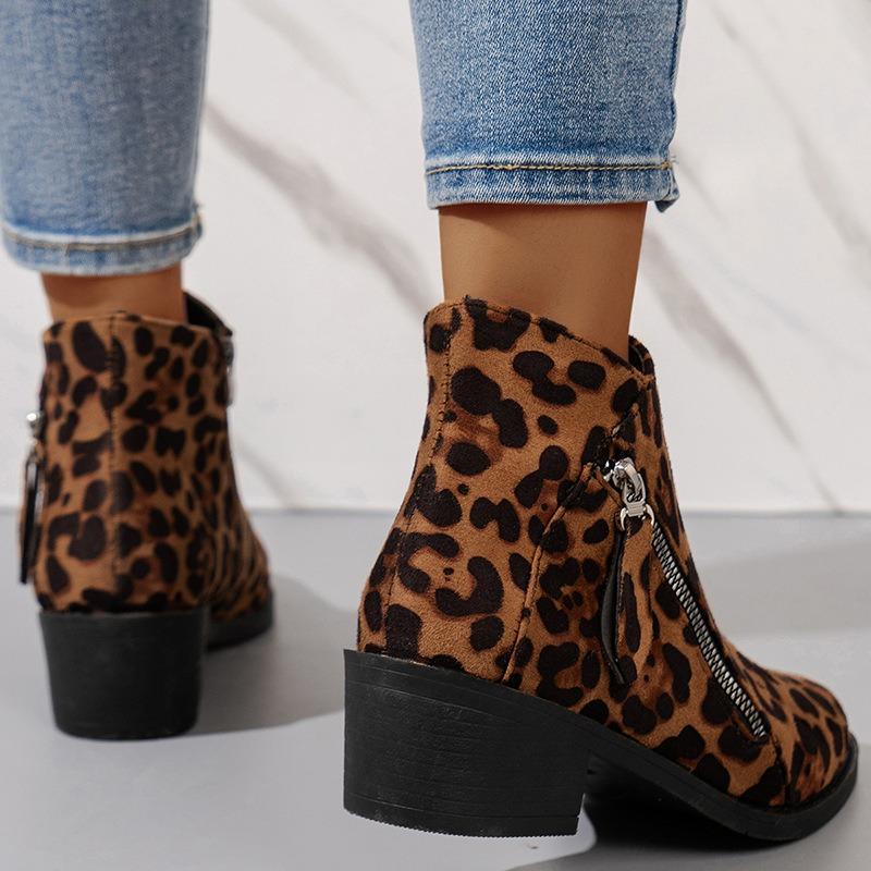Large size winter new women's suede rubber cloth fashion boots thick heel short women's boots