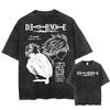 Harajuku Vintage Washed T Shirts Death Note Misa Anime Graphic T Shirt Men Women Cotton Fashion Streetwear Yk Oversized Tshirt