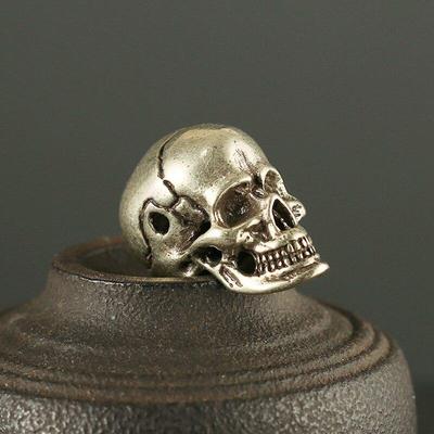 Brass Skull Knife Beads Three Holes DIY Keychain Handmade Lanyard Pendants Trinkets Woven Umbrella Rope Paracord Hanging Keyring