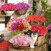 24 Bundles Artificial Flowers for Outdoor,No Fade Fake Flowers Faux Plants for Decoration Hanging Planters Indoor Outside Garden Porch Home Wedding