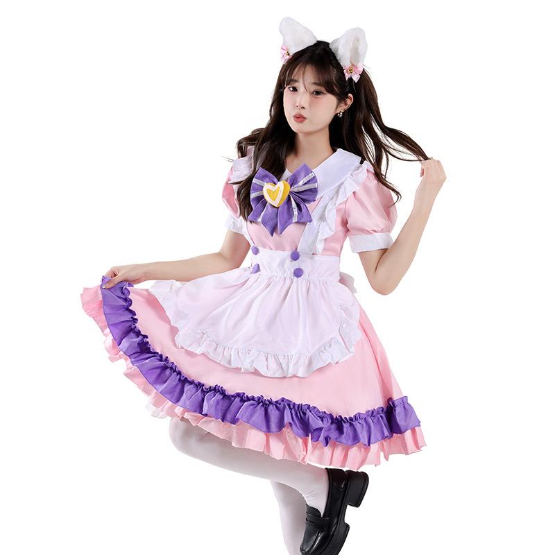 Maid Cospaly Costume Soft Girl Bow, Dress Alice Cosplay Costume