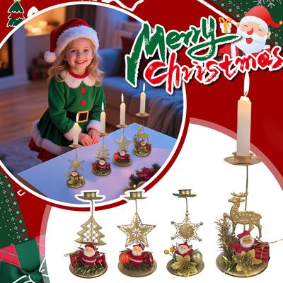 Candle Holder Candle Stick Ornament Christmas Candle Desktop Crystal Candelabra Wedding Center Pieces Candle Tea Light Candlestick