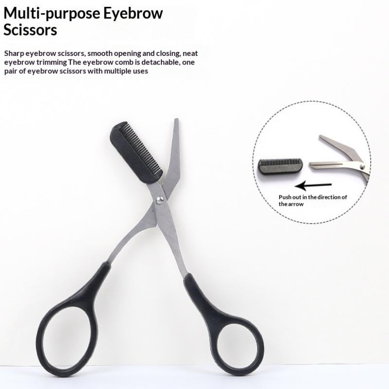 3Pcs Set Eyebrow Kit For Women And Men Stainless Steel Eyebrow Grooming Set Including Eyebrow Comb Scissor, Eyebrow Trimmer Tool