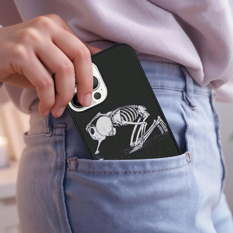 Skeleton Skull Art Soft Phone Case For iPhone 17 Air 15 16e 14 13 Pro Max Coque 12 11 Pro Max PLUS Cover
