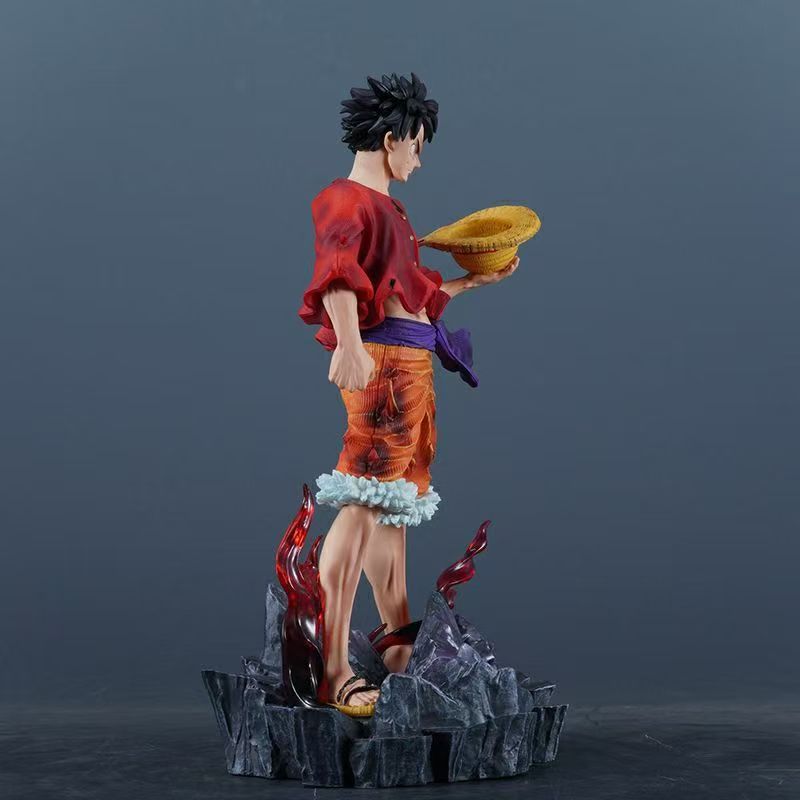 Anime One Piece Figurine Overlord Color Luffy Action Figures Efigy 24cm PVC Collection Double Headed Model Toys Birthday Gift