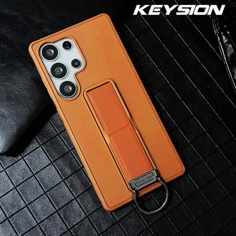 KEYSION Shockproof Armor Case for Samsung S26 Ultra 5G Soft Silicone+PC Folding kickstand Phone Back Cover for Galaxy S26+ Plus