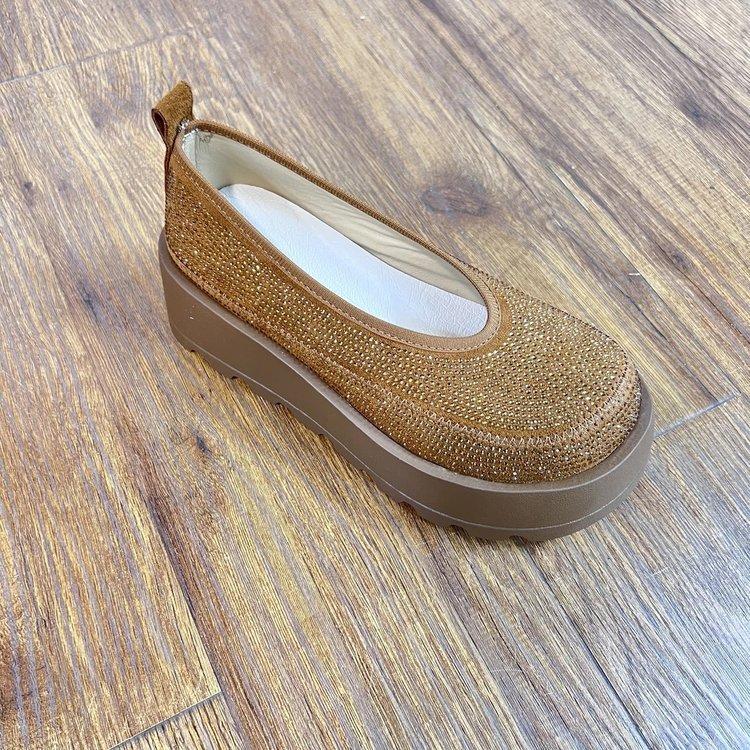 Retro Platform Loafers Women's 2025 Spring New One-pedal Lazy Outer Wear Versatile Small Height-increasing Single Shoes